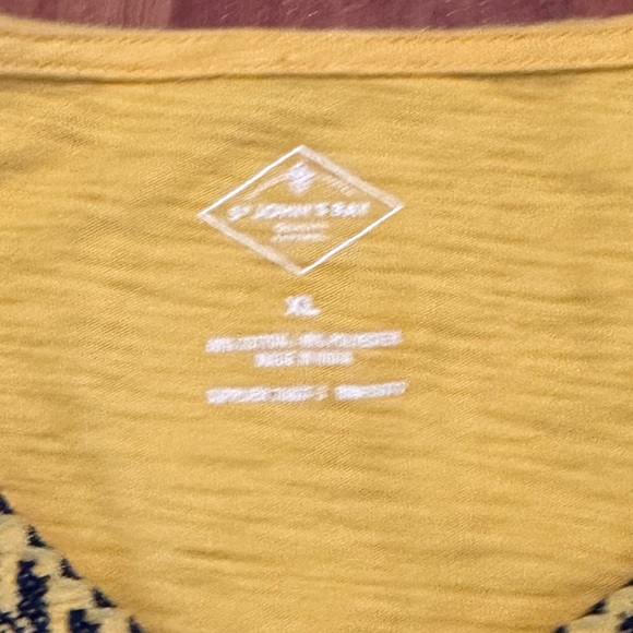 St. John's Bay Mustard Embroidered Blouse - Picture 6 of 7